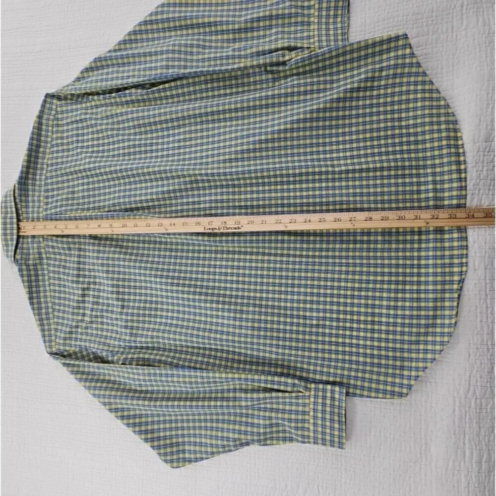 Ralph‎ Lauren Blake Shirt Men's L Yellow Blue Check 100% Cotton EUC Classic LS